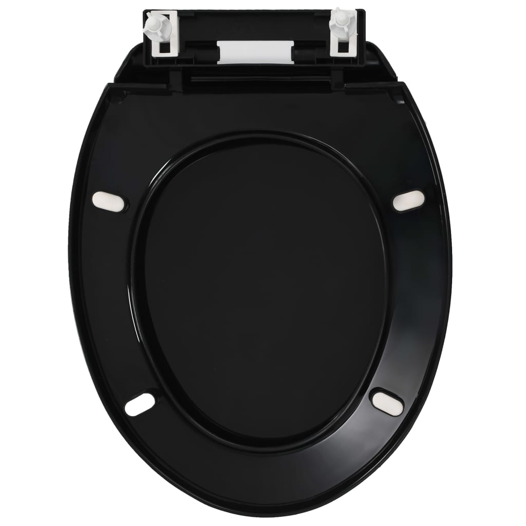Soft-close Toilet Seat with Quick-release Design Black - 42.5×34cm
