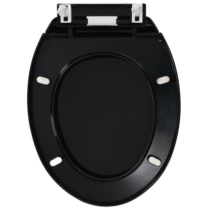 Soft-close Toilet Seat with Quick-release Design Black - 42.5×34cm