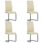 Cantilever Dining Chairs 4 pcs Cappuccino Leather