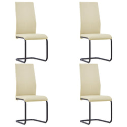Cantilever Dining Chairs 4 pcs Cappuccino Leather