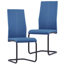Dining Chairs 2 pcs Blue faux Leather