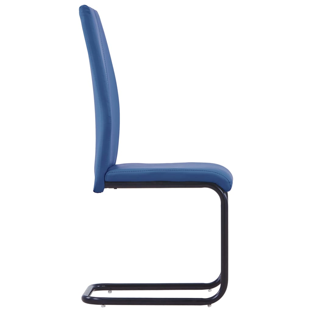 Dining Chairs 2 pcs Blue faux Leather