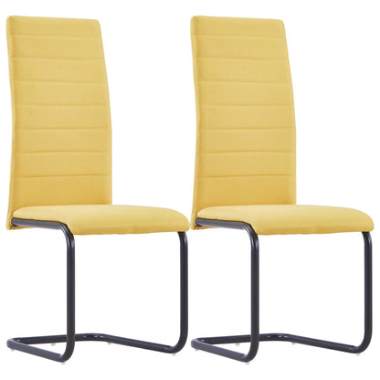 Dining Chairs 2 pcs Yellow Fabric - 42×53.5×99.5cm