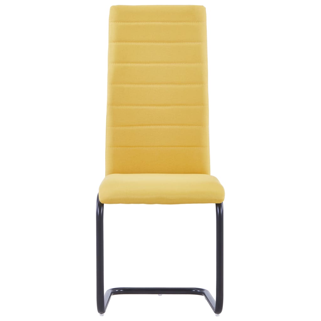 Dining Chairs 2 pcs Yellow Fabric - 42×53.5×99.5cm