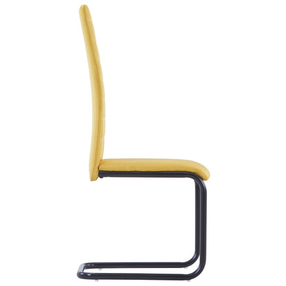 Dining Chairs 2 pcs Yellow Fabric - 42×53.5×99.5cm