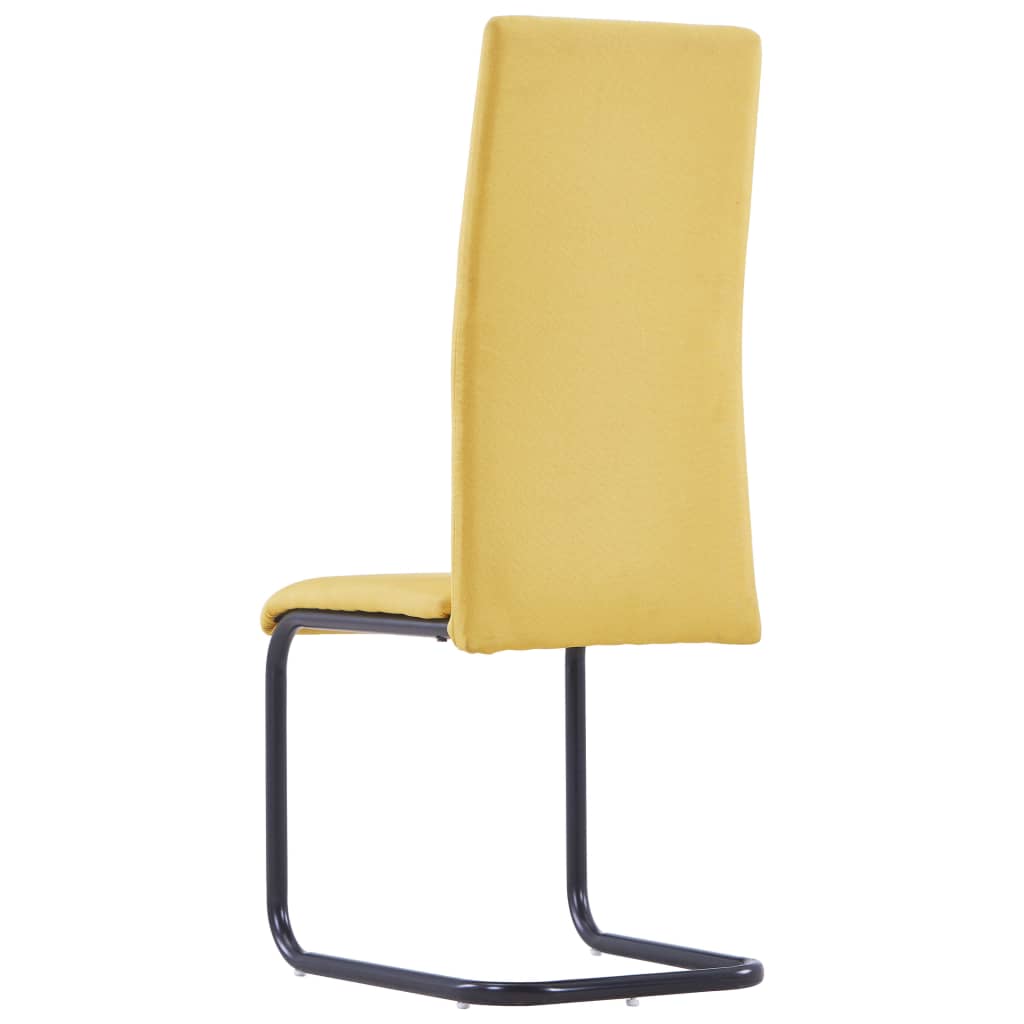 Dining Chairs 2 pcs Yellow Fabric - 42×53.5×99.5cm