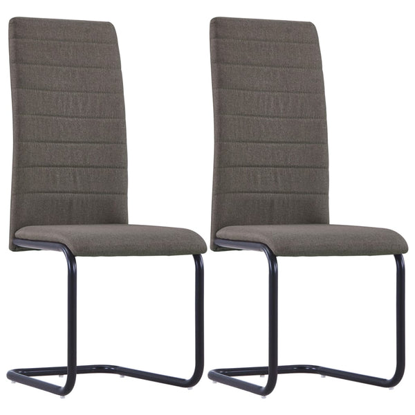  Dining Chairs 2 pcs Taupe Fabric