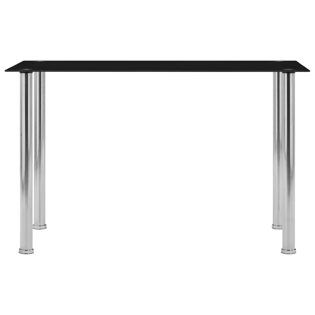 Dining Table Durable Black Tempered Glass