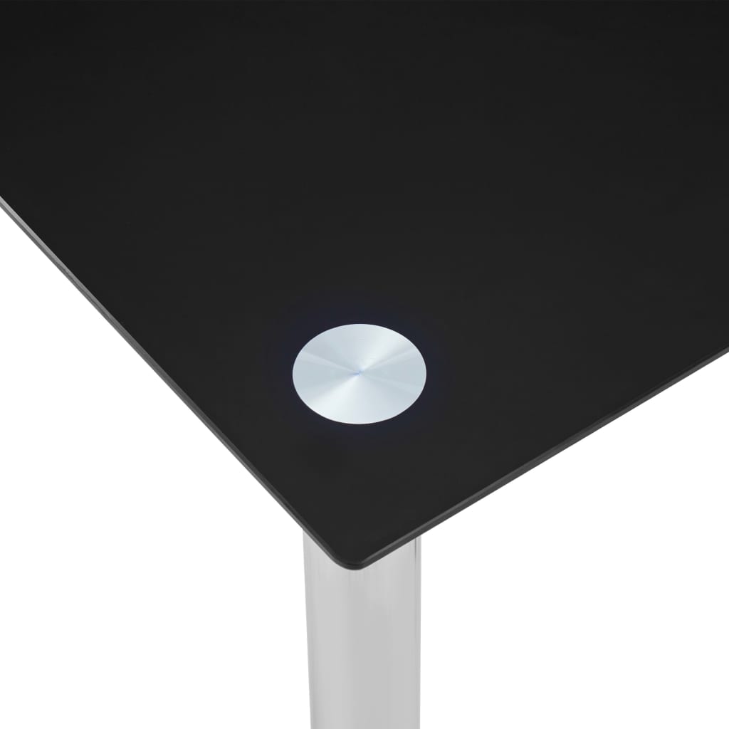 Dining Table Durable Black Tempered Glass