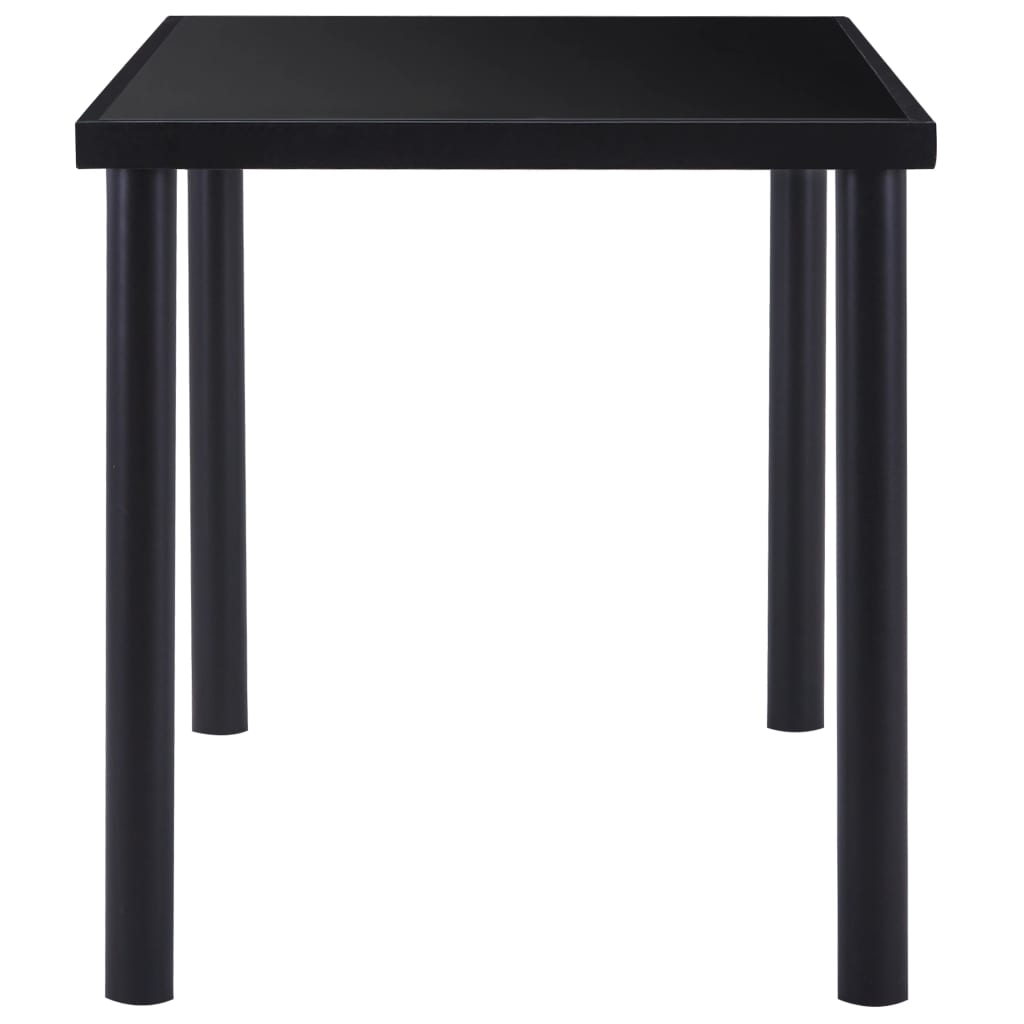Dining Table Durable Tempered Glass Black