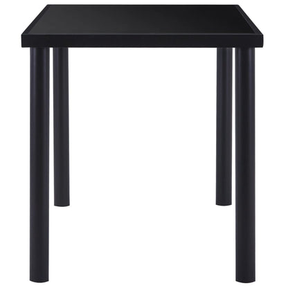 Dining Table Durable Tempered Glass Black