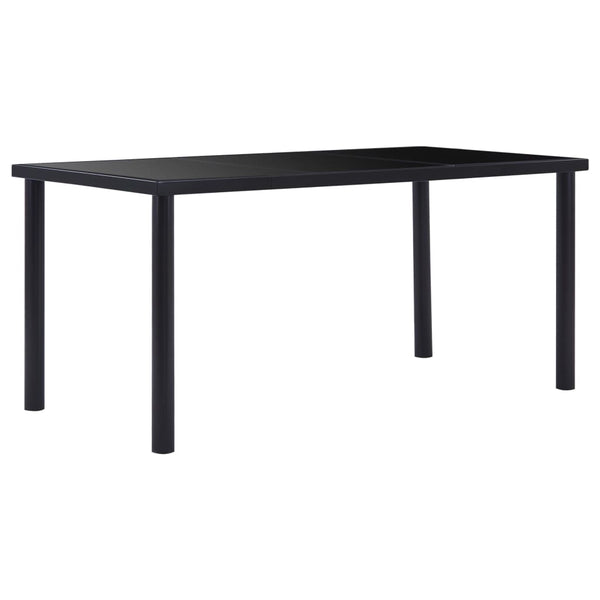  1 pcs Dining Table Black Tempered Glass