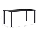 1 pcs Dining Table Black Tempered Glass