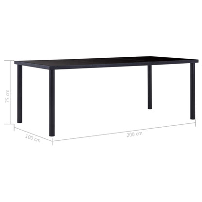 Dining Table Black Tempered Glass