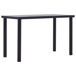 Dining Table Black and Concrete MDF Grey