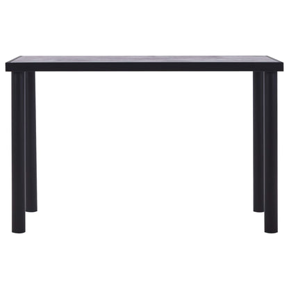 Dining Table Black and Concrete MDF Grey