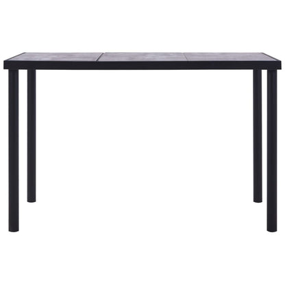 Dining Table Black and Concrete MDF -Grey