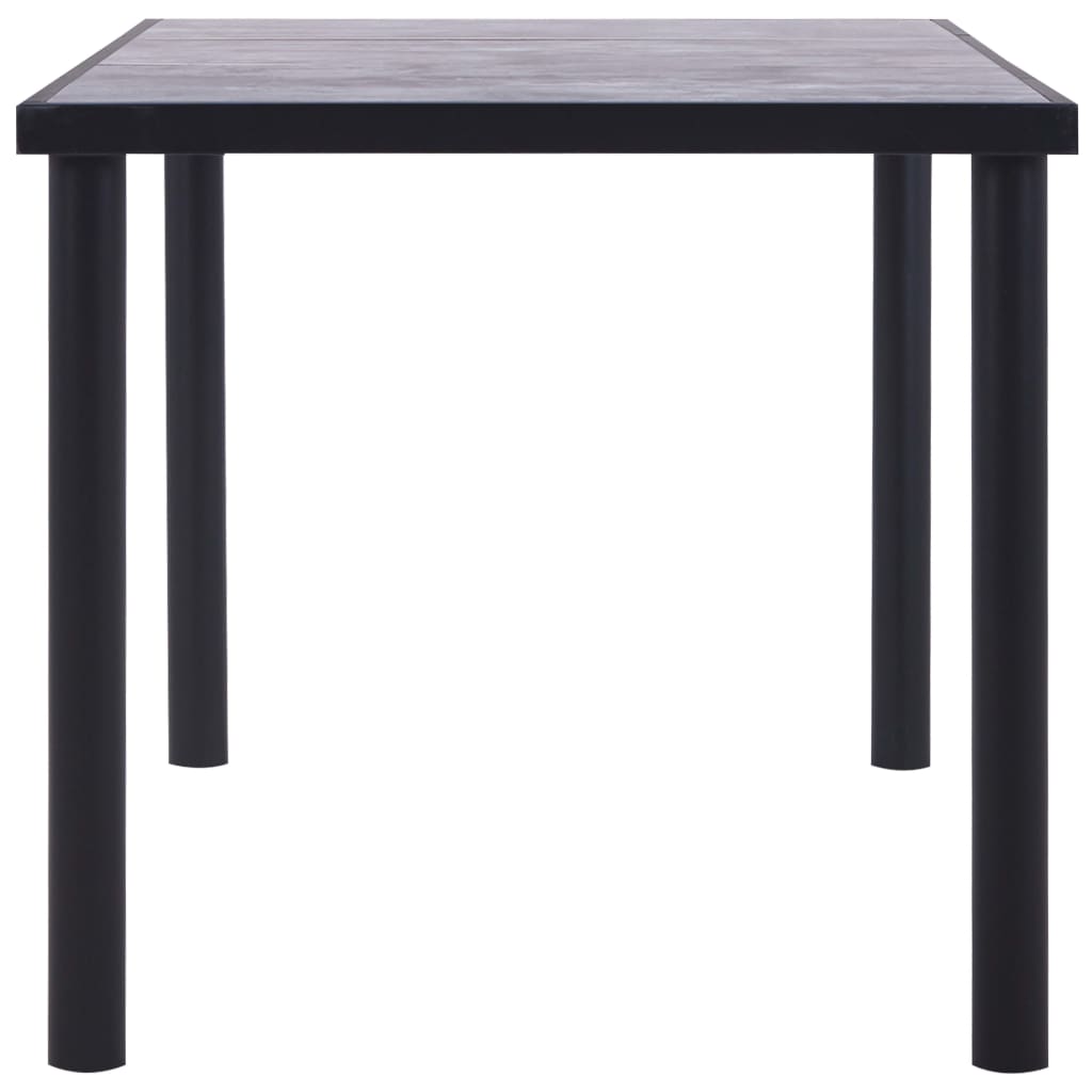Dining Table Black and Concrete MDF -Grey