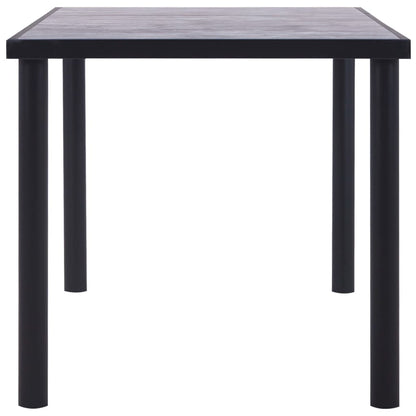 Dining Table Black and Concrete MDF -Grey
