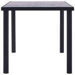 Dining Table Black and Concrete MDF -Grey