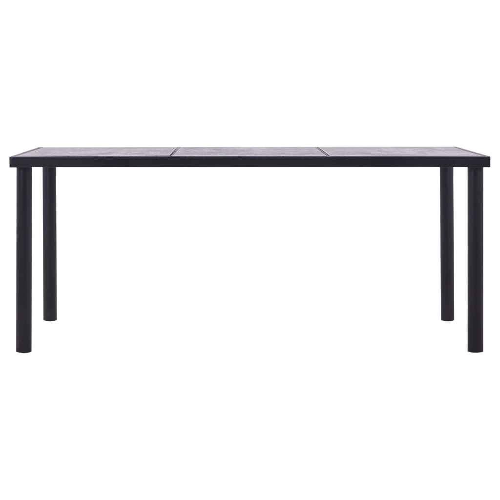 Dining Table Black and Concrete MDF, Grey