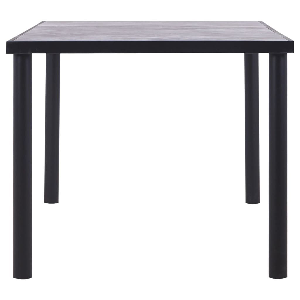 Dining Table Black and Concrete MDF, Grey