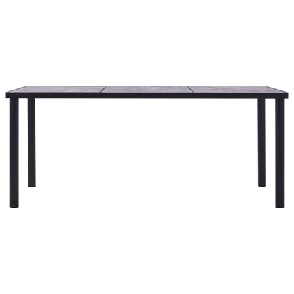 Dining Table Black and Concrete Grey MDF