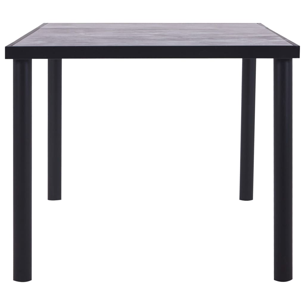 Dining Table Black and Concrete Grey MDF