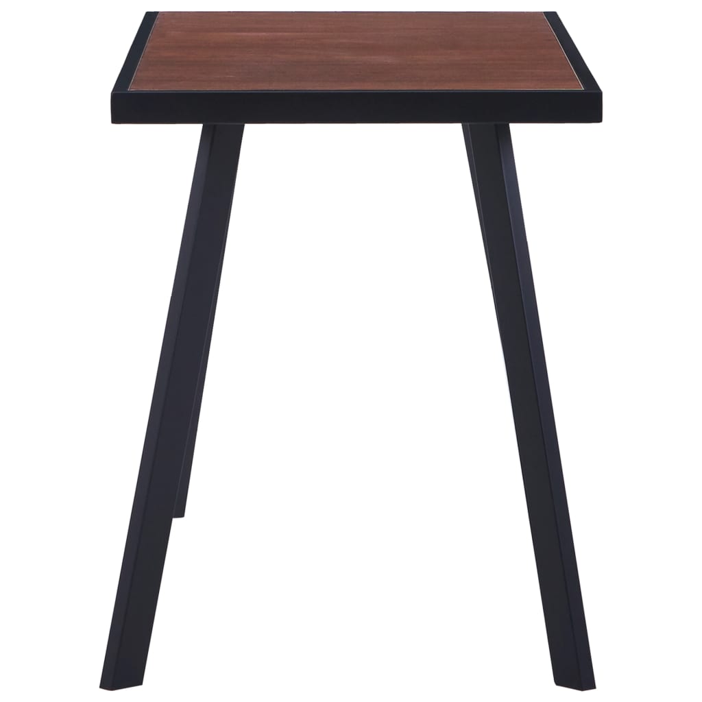 Dining Table Dark Wood and MDF Black