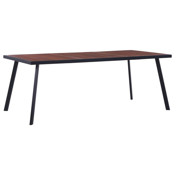  Dining Table Dark Wood and Black MDF