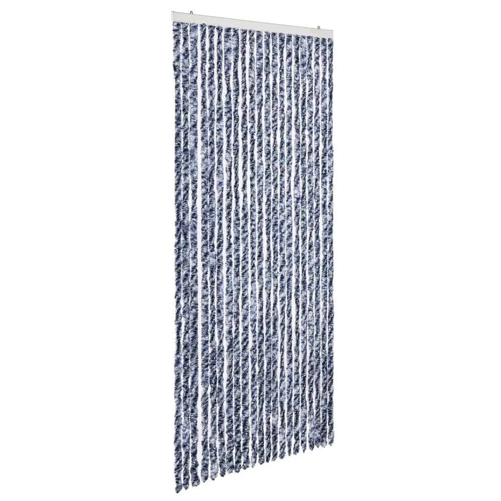 Insect Curtain Blue, White and Silver