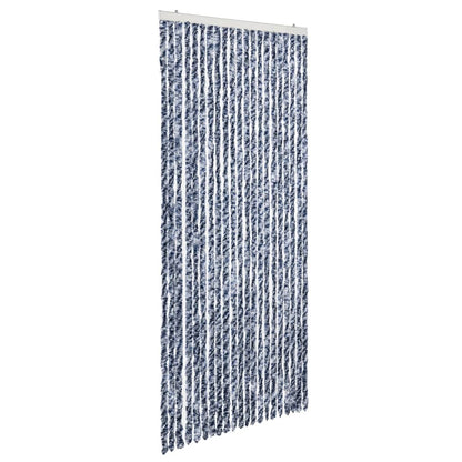 Insect Curtain Blue, White and Silver