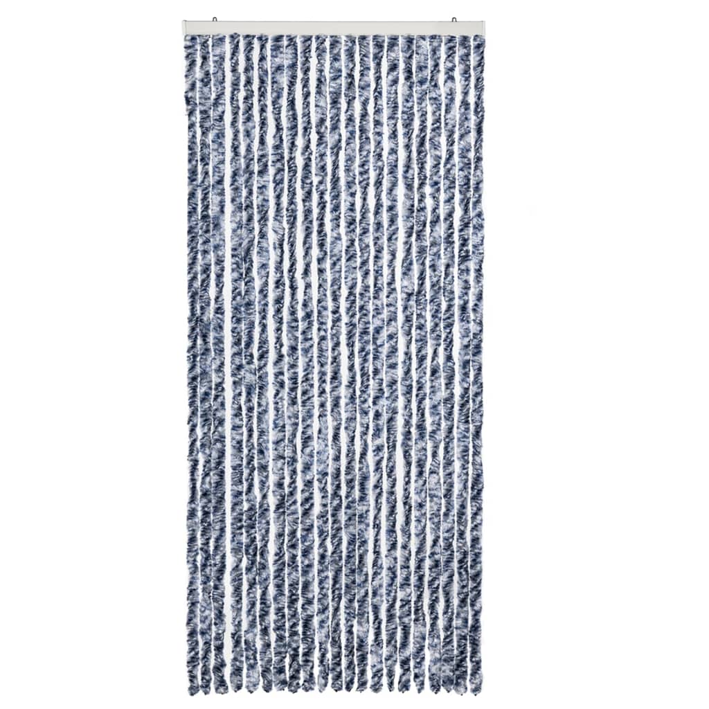 Insect Curtain Blue, White and Silver