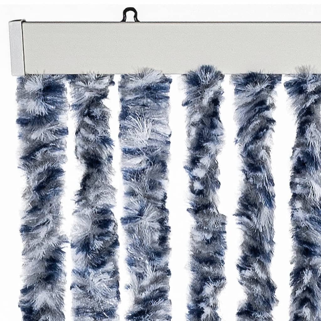 Insect Curtain Blue, White and Silver