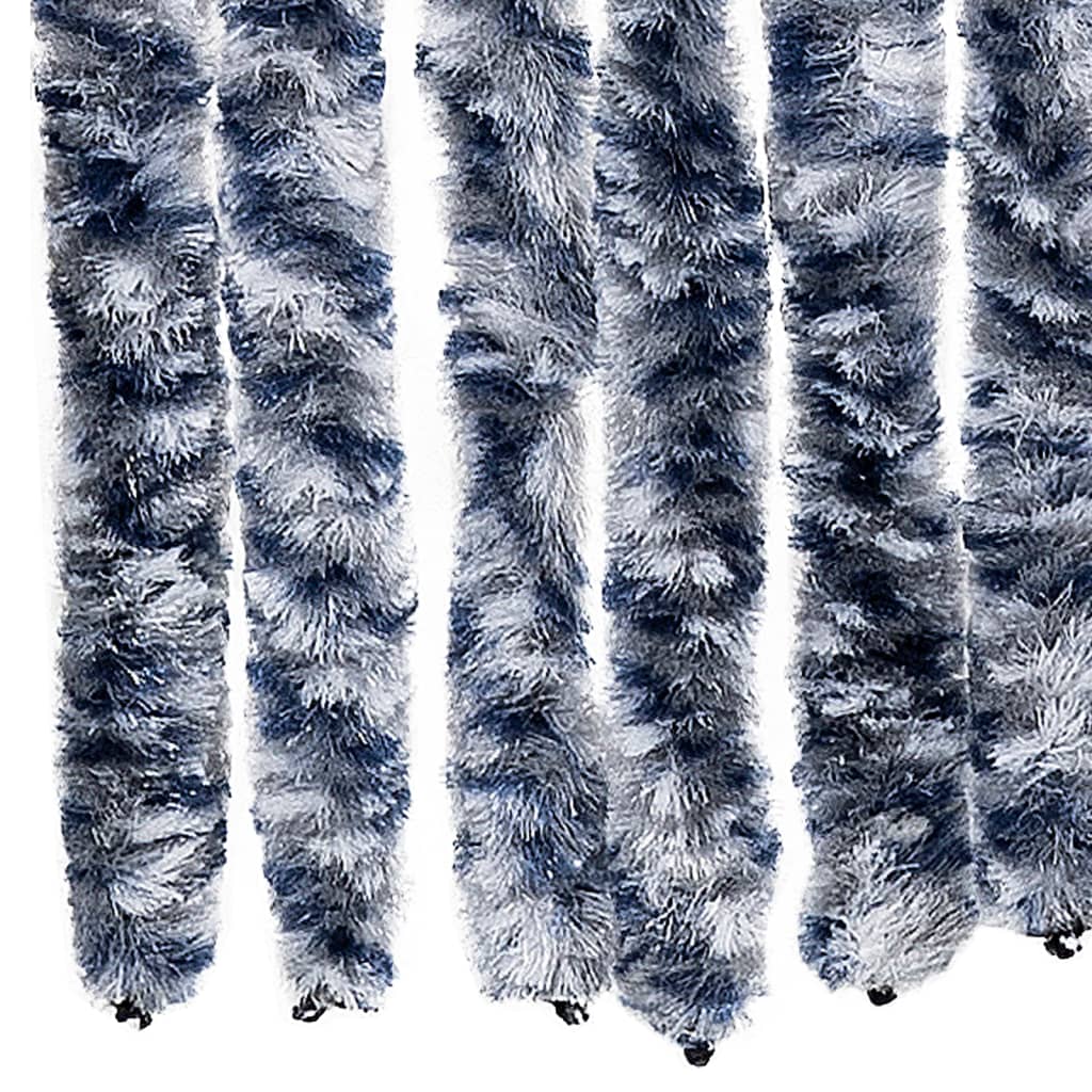 Insect Curtain Blue, White and Silver