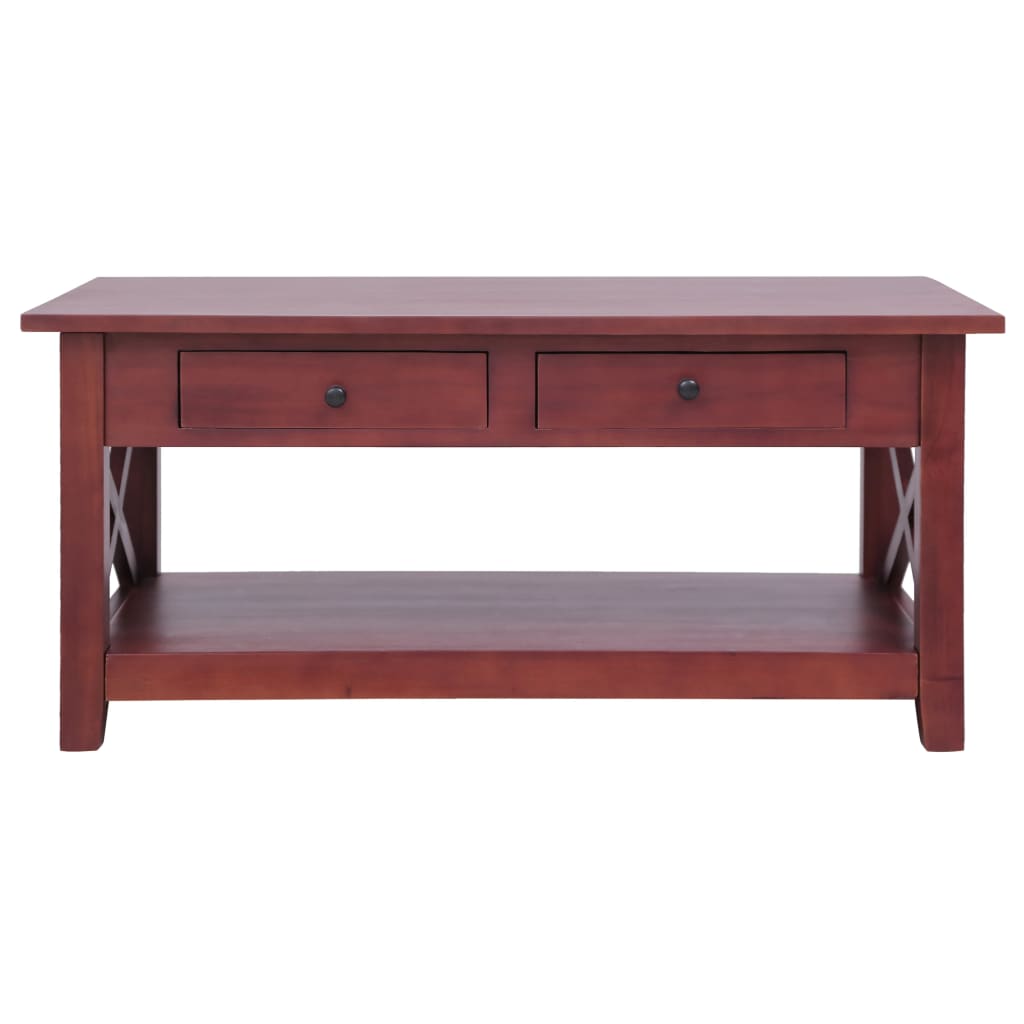Coffee Table Brown Solid Mahogany Wood