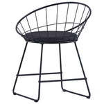 Dining Chairs with faux Leather Seats 4 pcs Black Steel