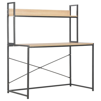 Computer Desk--Black and Oak