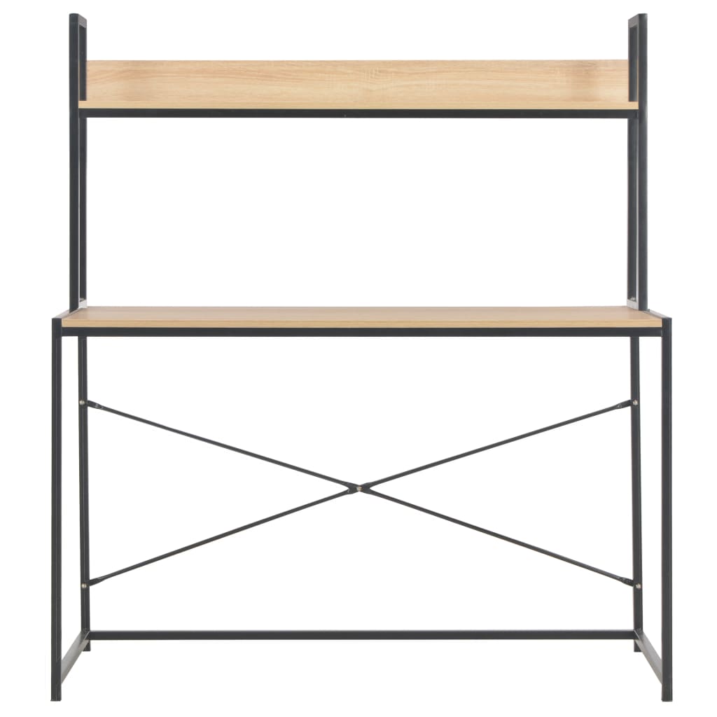 Computer Desk--Black and Oak