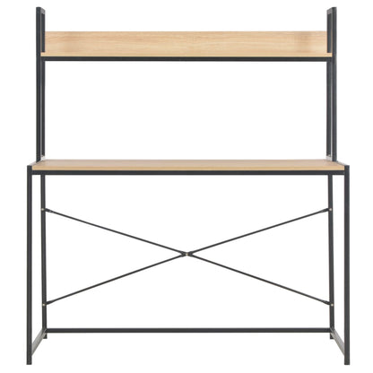 Computer Desk--Black and Oak