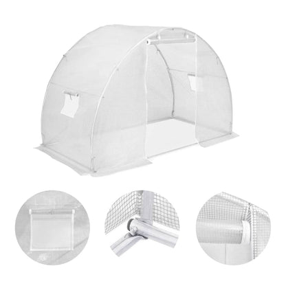 Greenhouse with Steel Foundation White - 300×150×200cm