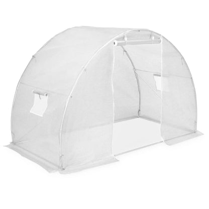Greenhouse with Steel Foundation White - 300×150×200cm