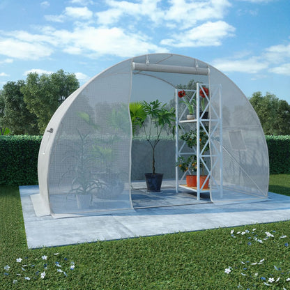 Greenhouse with Steel Foundation White - 300×150×200cm