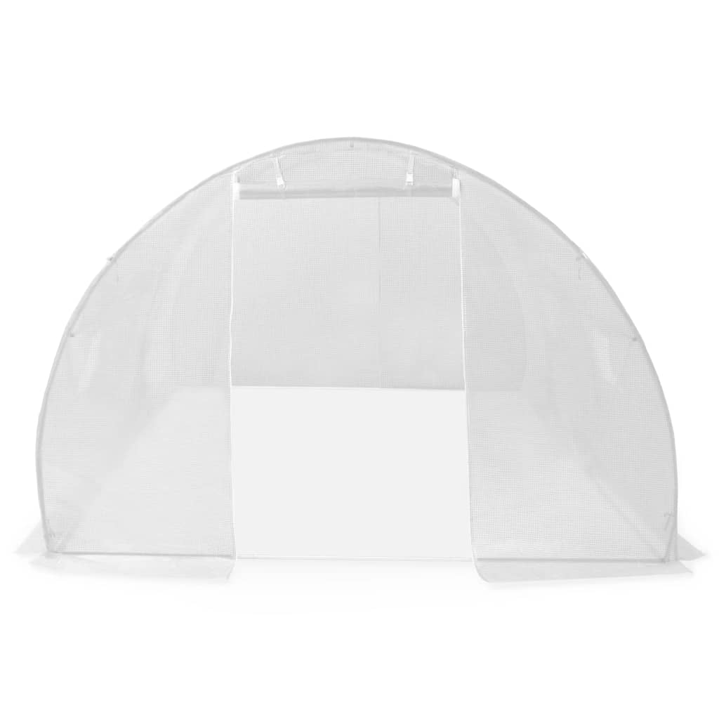 Greenhouse with Steel Foundation White - 38×38cm
