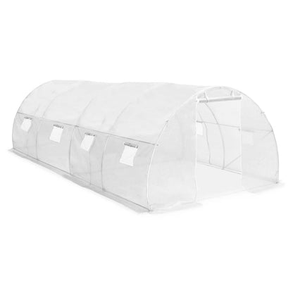 Greenhouse with Steel Foundation White - 100×185cm