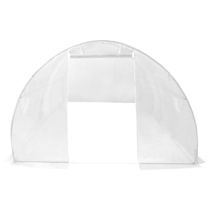 Greenhouse with Steel Foundation White - 100×185cm