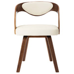 Dining Chairs 2 pcs Cream Bent Wood and Leather