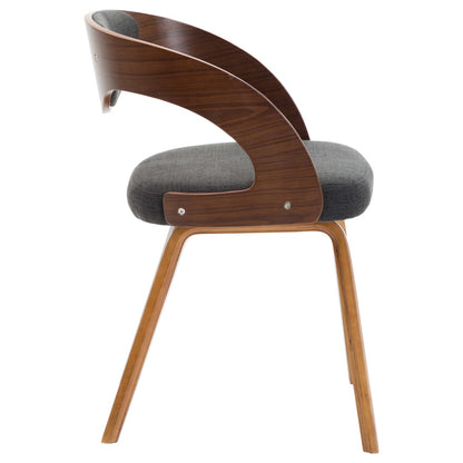 Dining Chairs 2 pcs Dark Grey Bent Wood and Fabric - 53×54×77cm