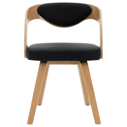 Dining Chairs 2 pcs Black Bent Wood and Leather - 53×54×77cm