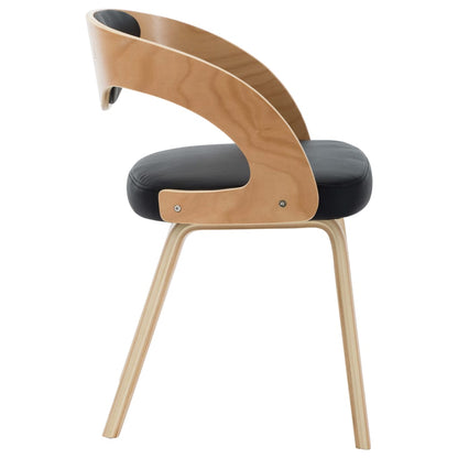 Dining Chairs 2 pcs Black Bent Wood and Leather - 53×54×77cm